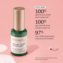 BIOSSANCE label close-up highlighting active ingredients and fragrance-free benefit