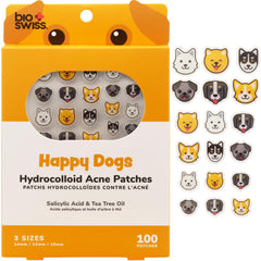 BioSwiss front packaging showing 100 hydrocolloid patches and cute dog designs benefits convenience