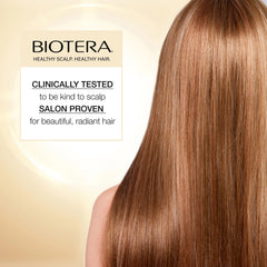 Biotera conditioner in shower paired with shampoo, displays everyday use
