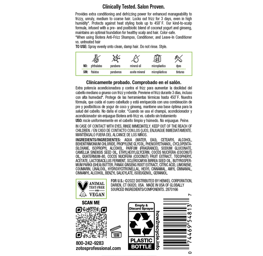 Biotera 8 fl oz bottle in hand showing actual product size