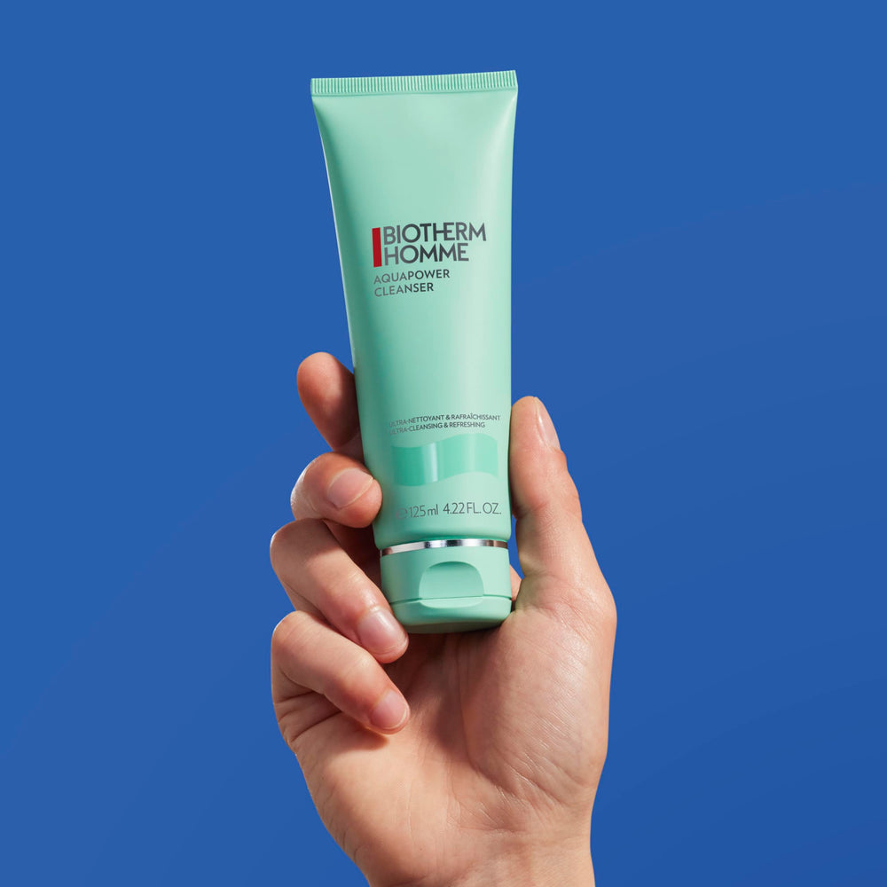 Biotherm Homme creamy foam lather that softens hair and cleans skin