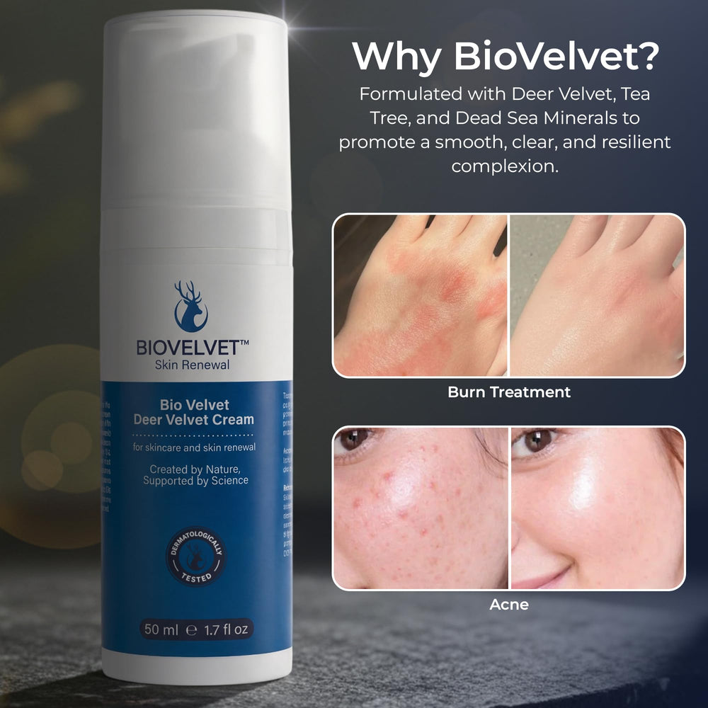 Bio Velvet label close-up showing key ingredients and transparency benefit