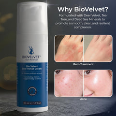 Bio Velvet label close-up showing key ingredients and transparency benefit