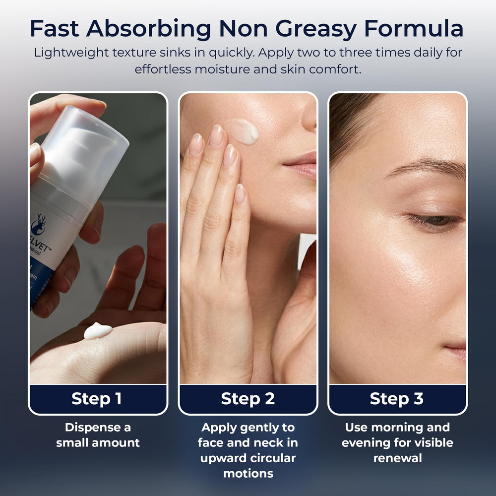 Bio Velvet applied to hand illustrating immediate smoothness benefit
