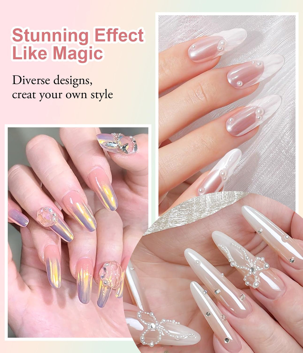 BISHENGYF holographic white powder close-up revealing rainbow shimmer
