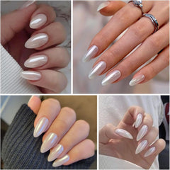 BISHENGYF hand lifestyle shot wearing chrome manicure, shows glam result