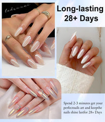 mixing BISHENGYF powder into clear gel, custom pearlescent polish benefit