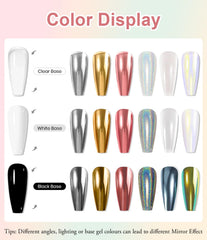 BISHENGYF applied on gel nail swatch showcasing mirror finish
