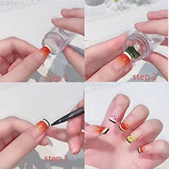 Biutee clear stamper positioned on nail showing accurate alignment and precise placement
