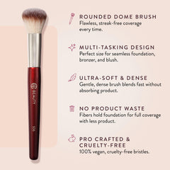 BK BEAUTY 106 close-up of soft vegan bristles for streak-free blend