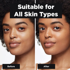 Black Opal foundation applied to face demonstrating natural, luminous velvety finish