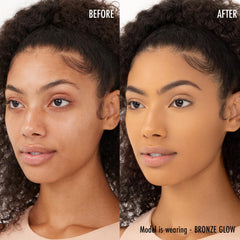 Black Radiance foundation stroke on forearm illustrating blendability and color payoff on deeper tones