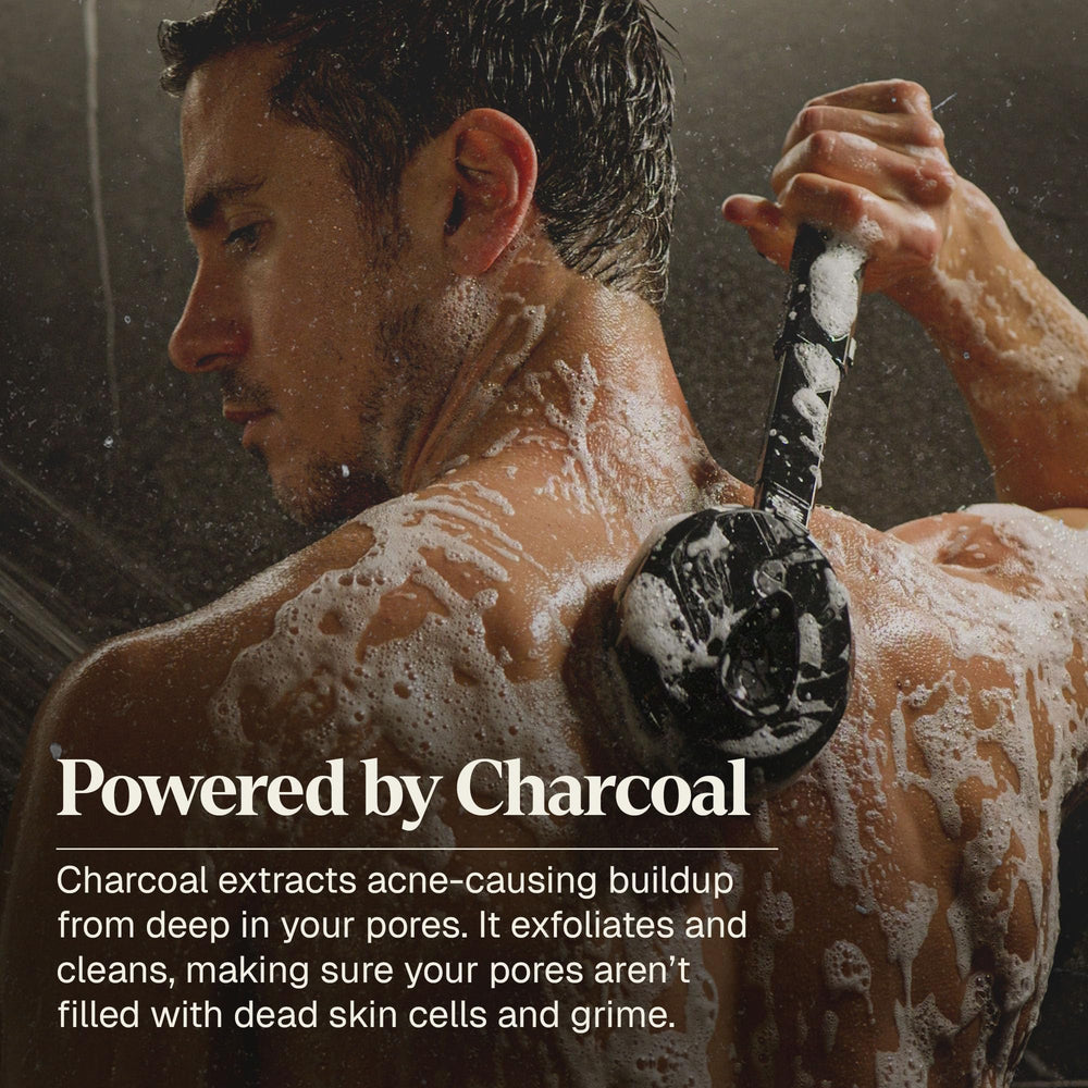 Black Wolf in-shower scene showing easy rinsing and fresh scent