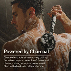 Black Wolf in-shower scene showing easy rinsing and fresh scent