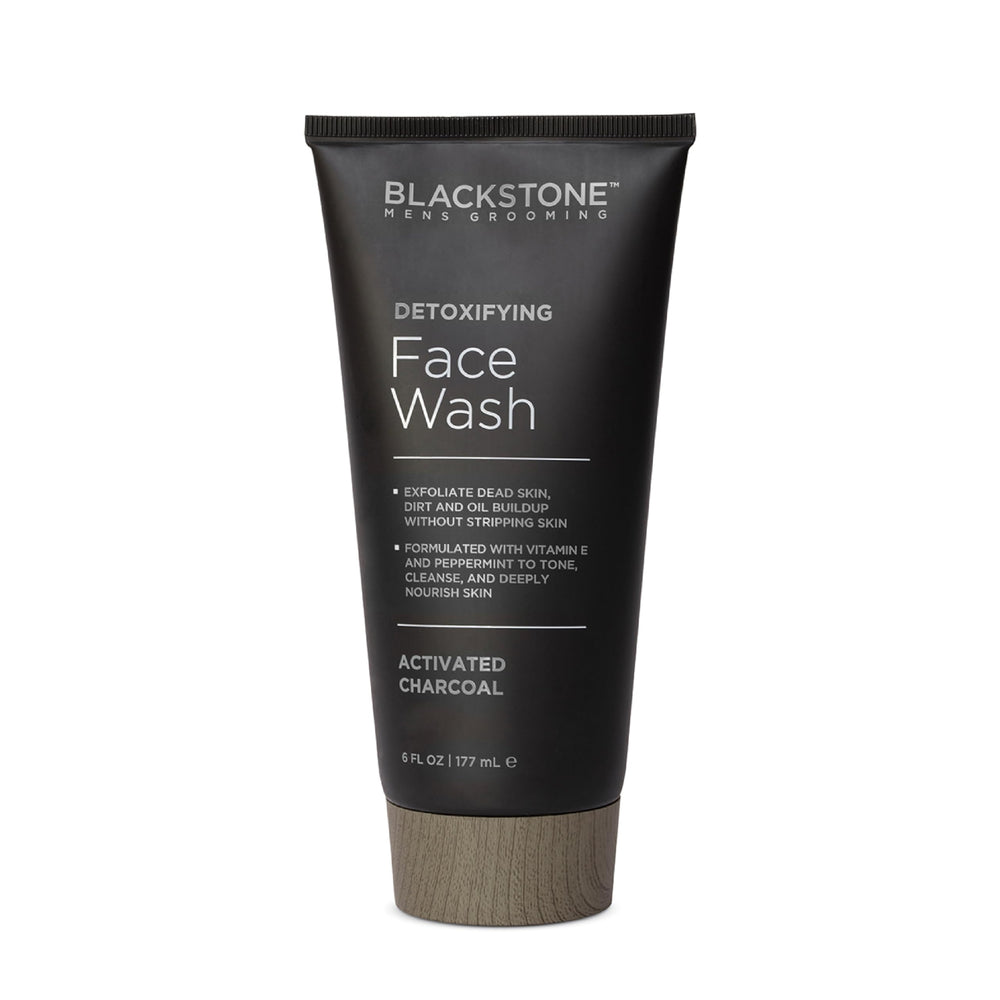 Blackstone on bathroom vanity next to towel showing refreshing grooming routine