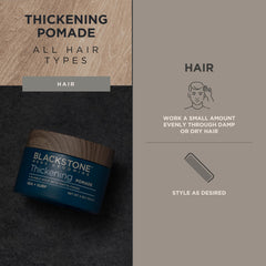 Blackstone pomade styled short hair demonstrating natural textured look