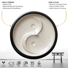 Blackwood For Men open jar showing smooth cream-clay texture and easy application benefit