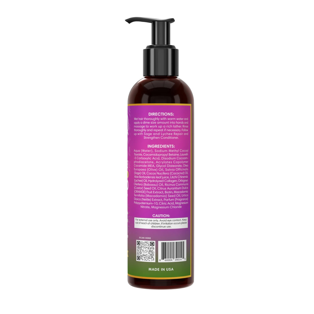 blaq luxury pump dispensing shampoo texture for easy application and detangling benefit
