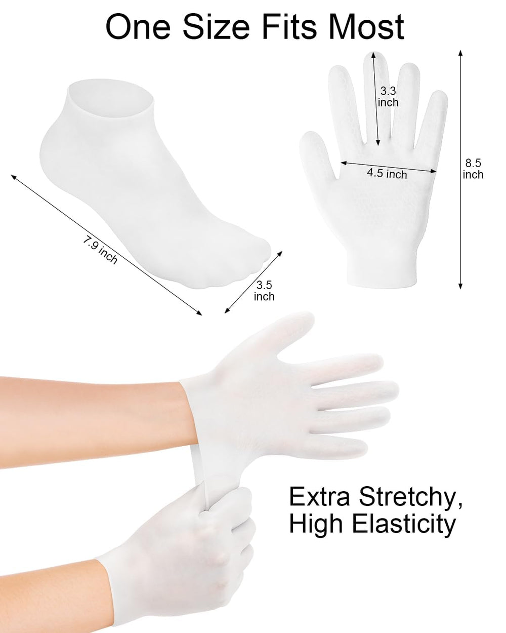 BLATOWN silicone glove on hand during at-home manicure showing longer cream absorption