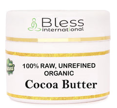 Bless International jar front view showing label and pure cocoa butter