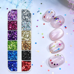 BLGTGH close-up holographic star flakes highlighting reflective detail and sparkle benefit