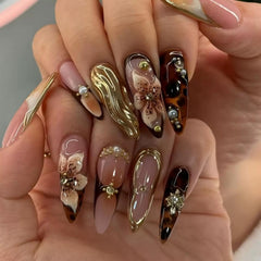 BLGTGH front packaging showing 24-piece almond press-on nails set, easy salon look