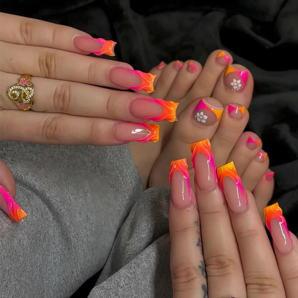 BLGTGH front packaging showing 48-piece ombre toenails and tools for quick pedicures
