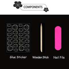 BLGTGH nails on model fingers for scale showing natural fit and polished look