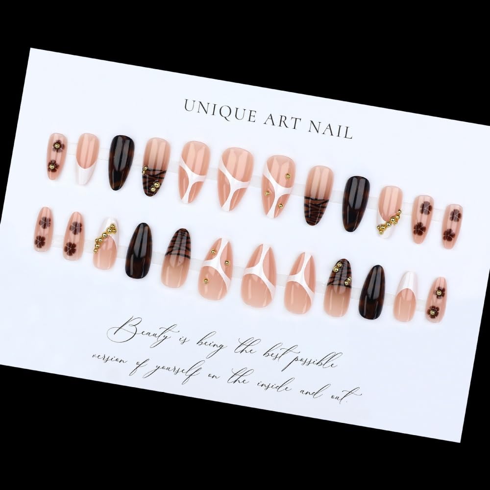 BLGTGH tortoise shell French tip side view showing layered color depth and chic contrast