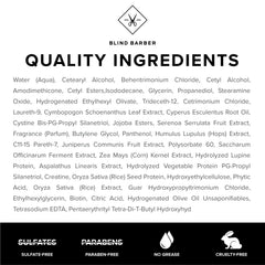 Blind Barber ingredients rosemary sunflower and coconut displayed for nutrient-rich care