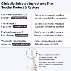 BlinkBetter ingredient label with oat complex and panthenol visible benefits