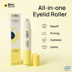 BlinkBetter close-up metal rollerball delivering cooling application and precise control