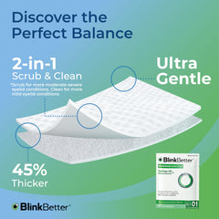 BlinkBetter ingredients label featuring tea tree, chamomile and aloe benefit