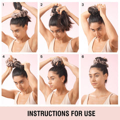 BLINKEEN in use wrapped ponytail demonstrating overnight curl formation for natural waves