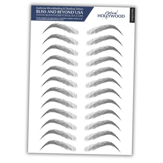 Bliss and Beyond front packaging showing waterproof eyebrow tattoo stickers