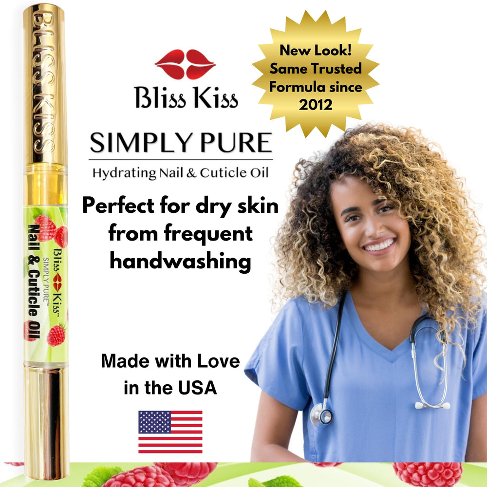 Bliss Kiss pen in hand demonstrating compact, travel-friendly size