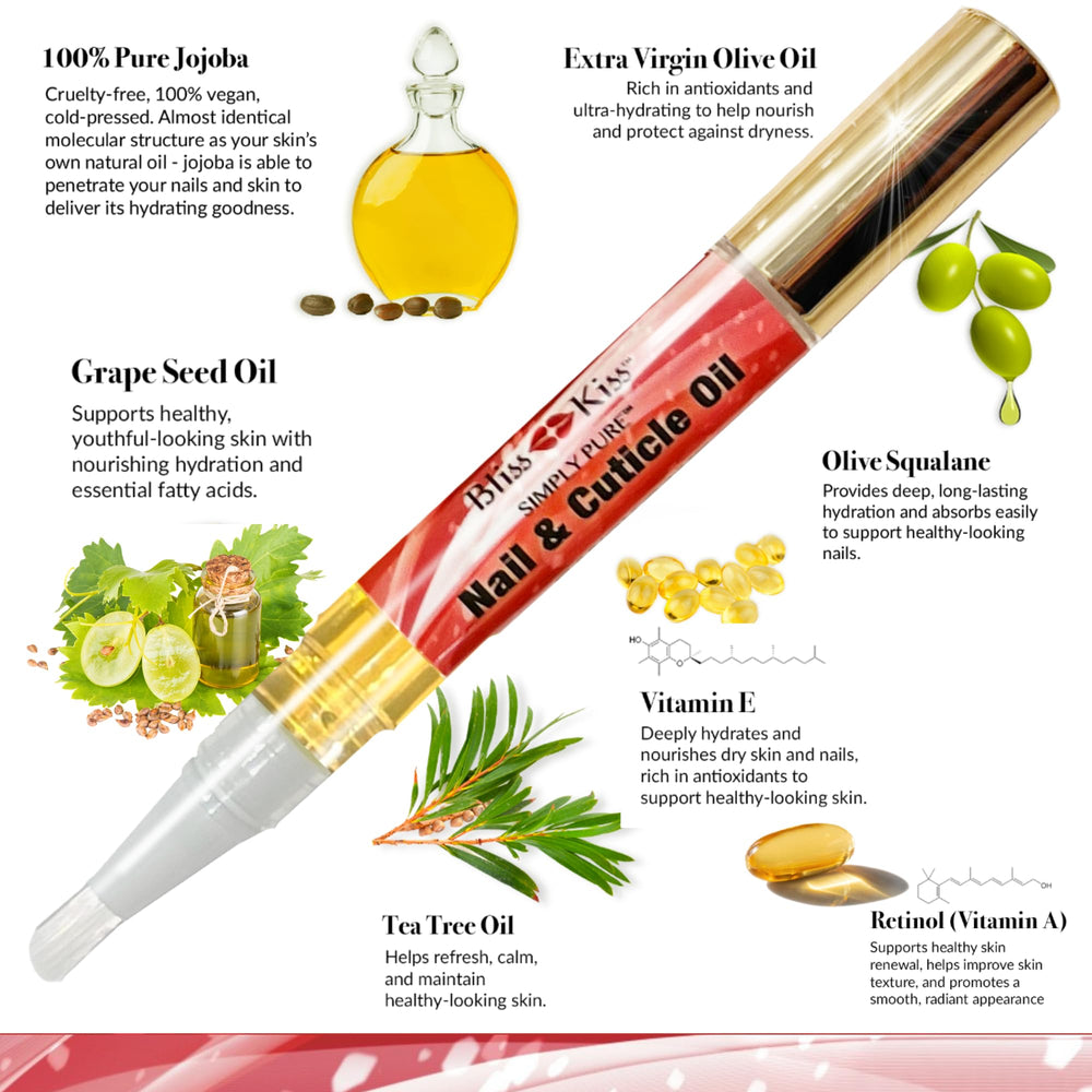Bliss Kiss pen beside a coin showing compact size for easy portability benefit
