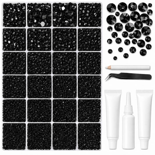 BlissVeritura front packaging showing full black rhinestone kit and tools for easy crafting