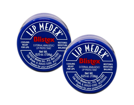 Blistex Lip Medex front tube showing product and compact size benefit