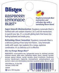 Hand applying Blistex Raspberry Lemonade Blast to lips for instant hydration
