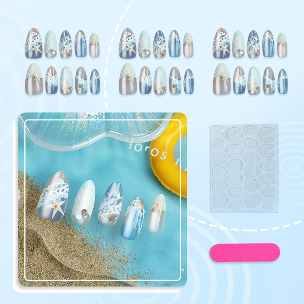Bloazife close-up of ocean shell design highlighting delicate painted detail and shine