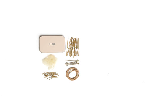 Bloch hair kit front packaging showing contents and portability for dancers