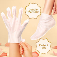 BLOOMORA gloves on hands demonstrating comfortable snug fit benefit