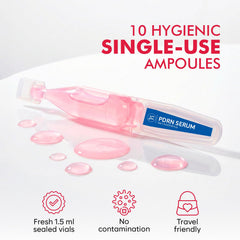 BLOOMORA ampoules beside skincare products in bathroom demonstrating routine use