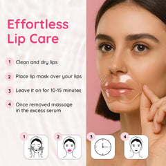 BLOOMORA lip mask applied on model lips demonstrating hydration boost