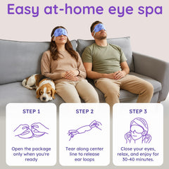 BLOOMORA mask worn by model relaxing on couch for restful benefit