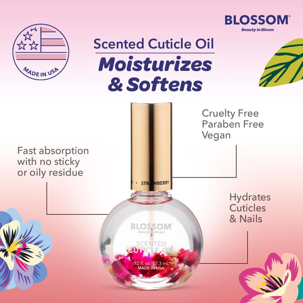 Detailed label view of Blossom ingredients emphasizing clean, vegan benefit