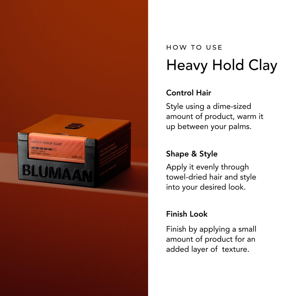 BluMaan clay lifting roots to demonstrate added volume and long hold