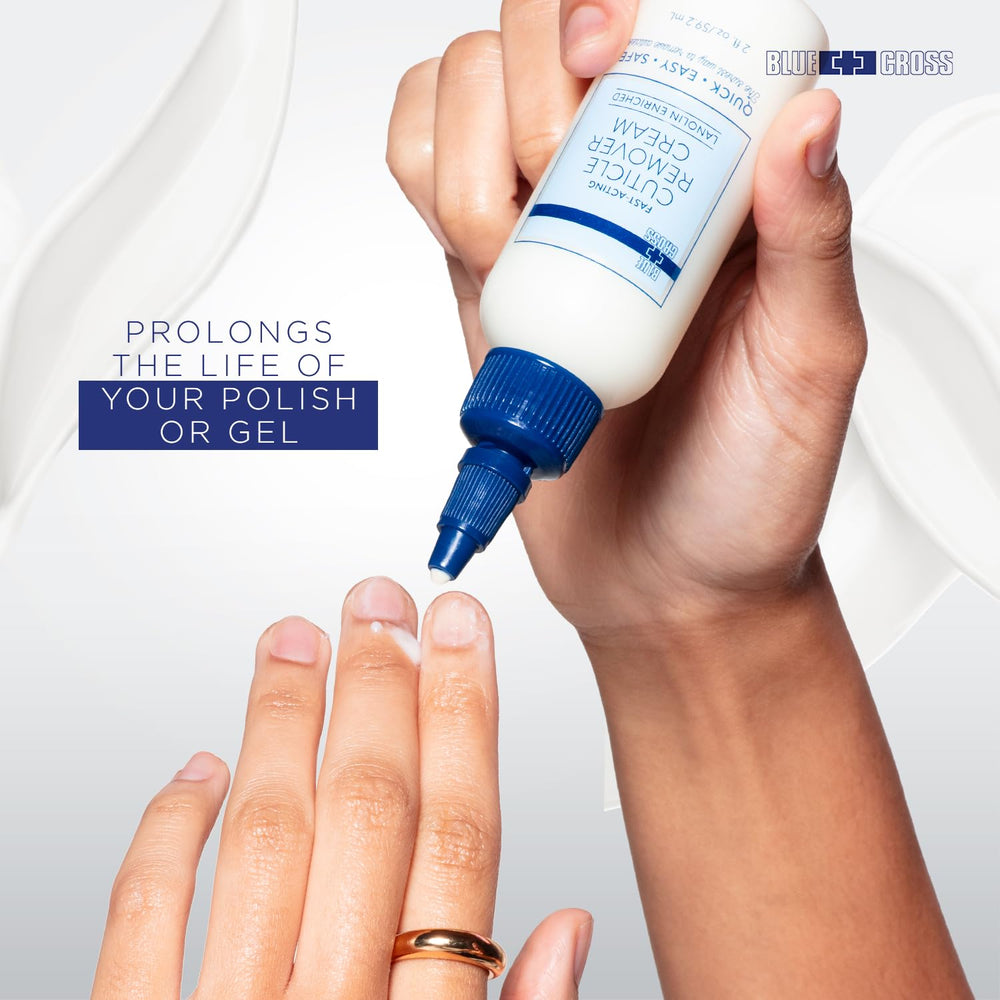 Blue Cross before and after nails illustrating smoother cuticle edges