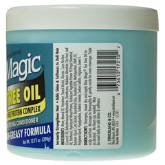 Blue Magic close-up of creamy leave-in texture being applied for smoother hair